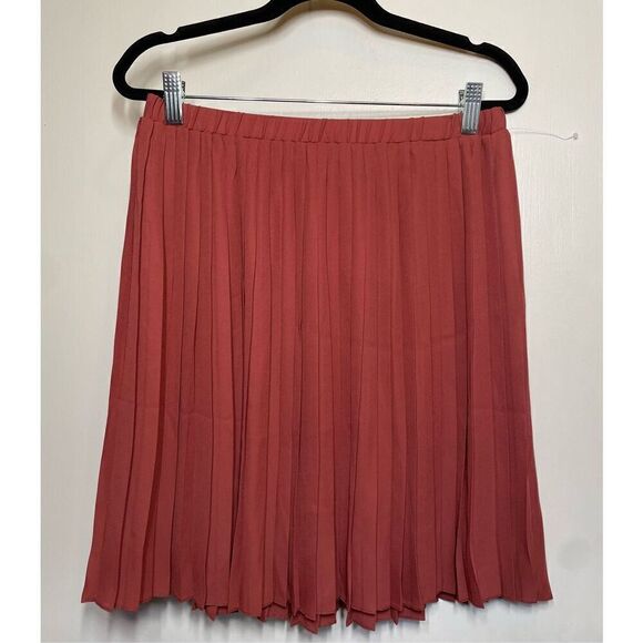 Max Studio Pleated Elastic Waist Mini Skirt Pink Mauve Size Small NEW - Picture 1 of 11